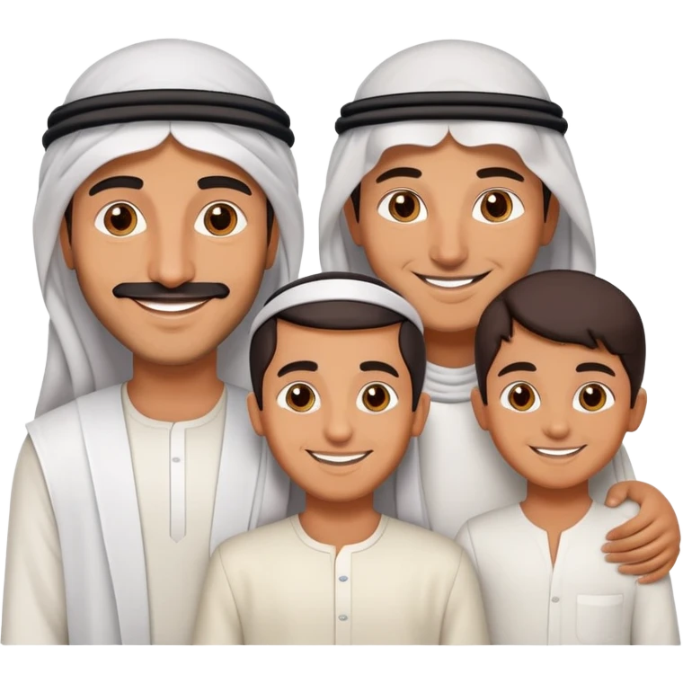 Arab guy with his family emoji
