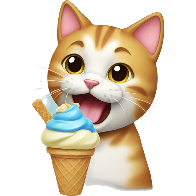 Cat eating a ice cream  emoji