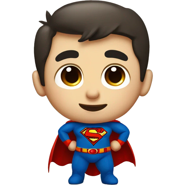 cute superman with red S letter in chest emoji