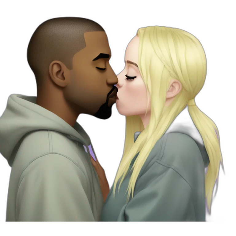 Kanye West kisses Billie Eilish emoji