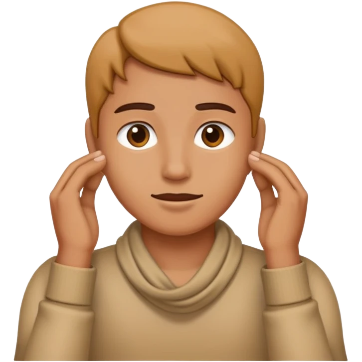 a person holding their hands around their neck emoji
