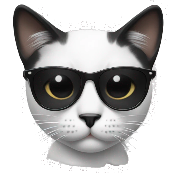 Black and white cat with sunglasses emoji
