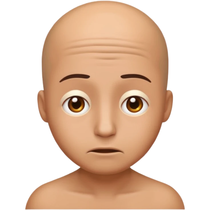 anxious emoji no hair with worry lines around emoji
