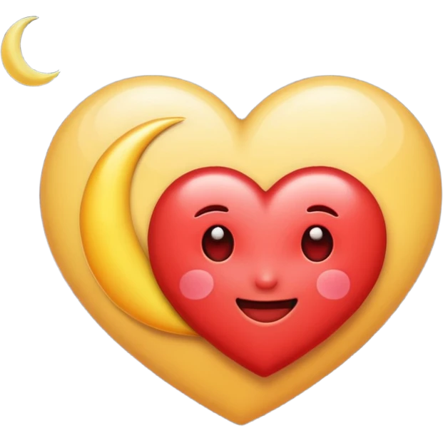 Heart and moon emoji emoji