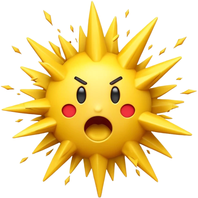 A 3D Apple-style emoji of a  explosion shape, expressing a loud sudden sound emoji