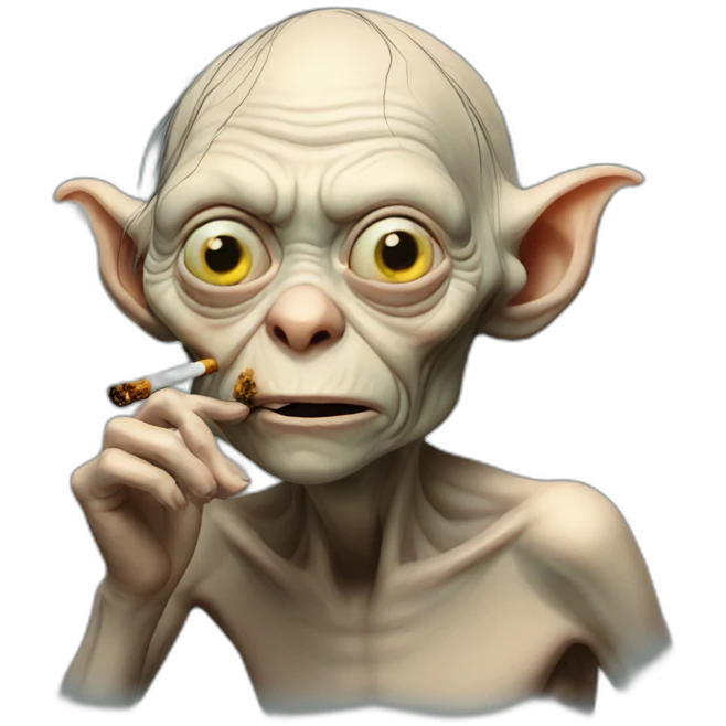 gollum smoking emoji