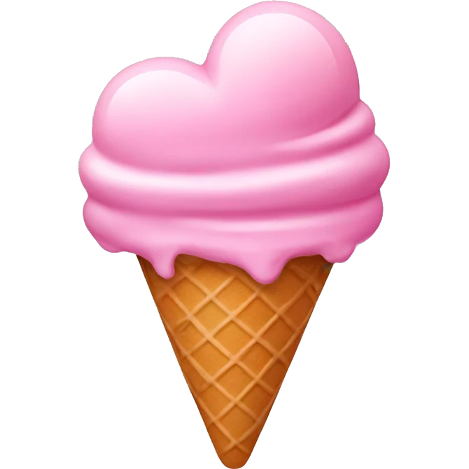 Ice cream pink heart emoji