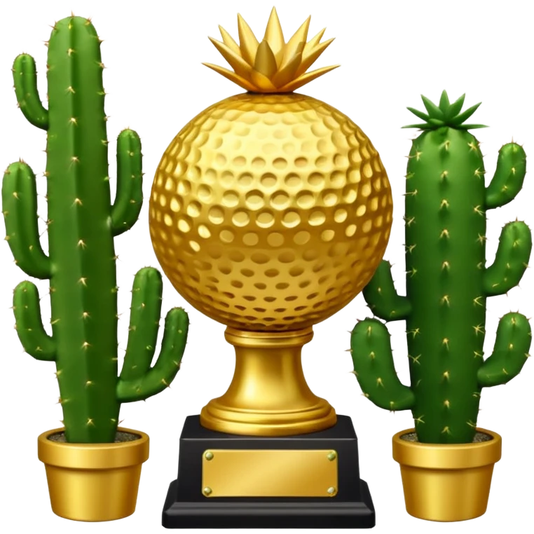 golf trophy cactus emoji