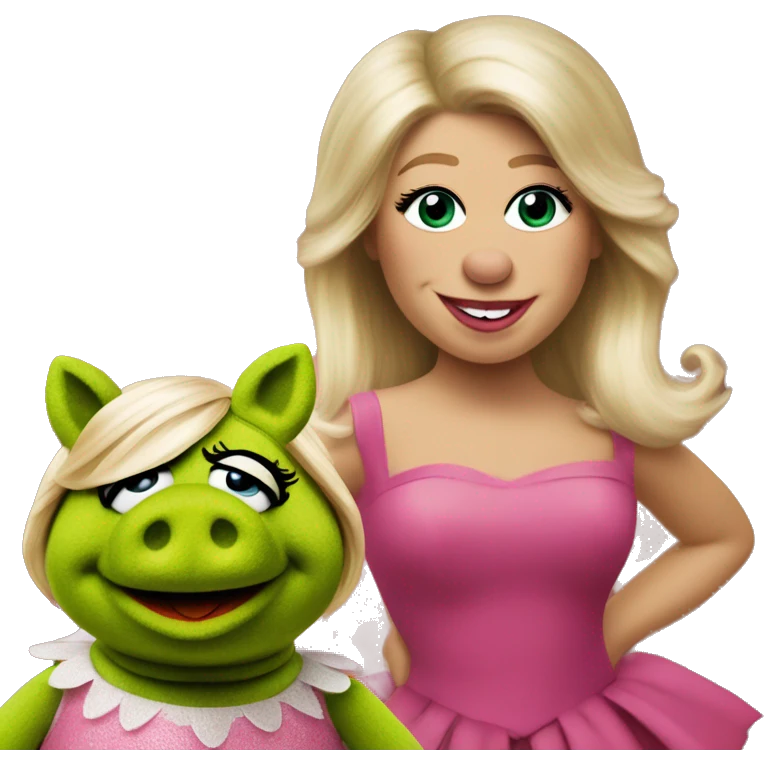 Miss piggy and Kermit from the muppets  emoji