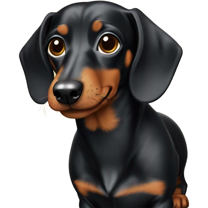 Black short hair dachshund emoji