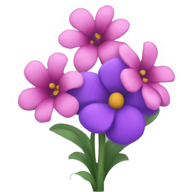 Pink and purple flowers emoji