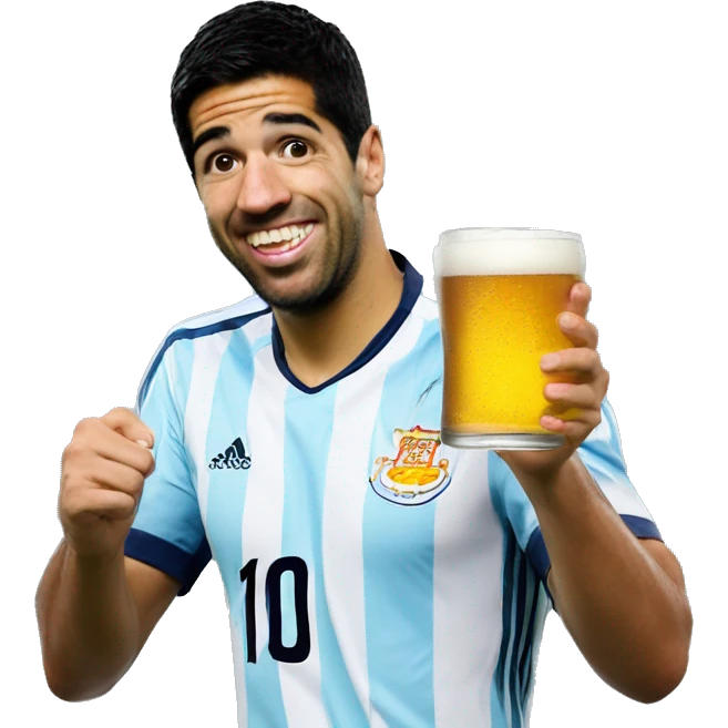 Luis Suárez drink beer emoji