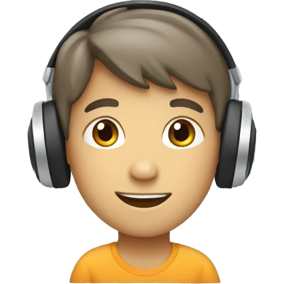 a boy with head phone emoji