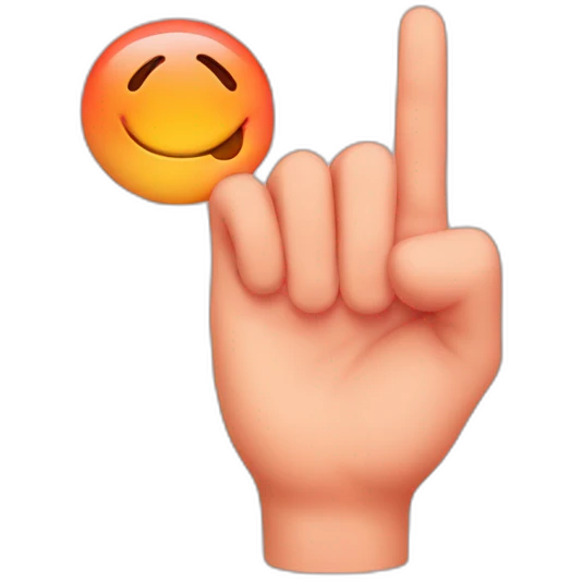finger in peach emoji