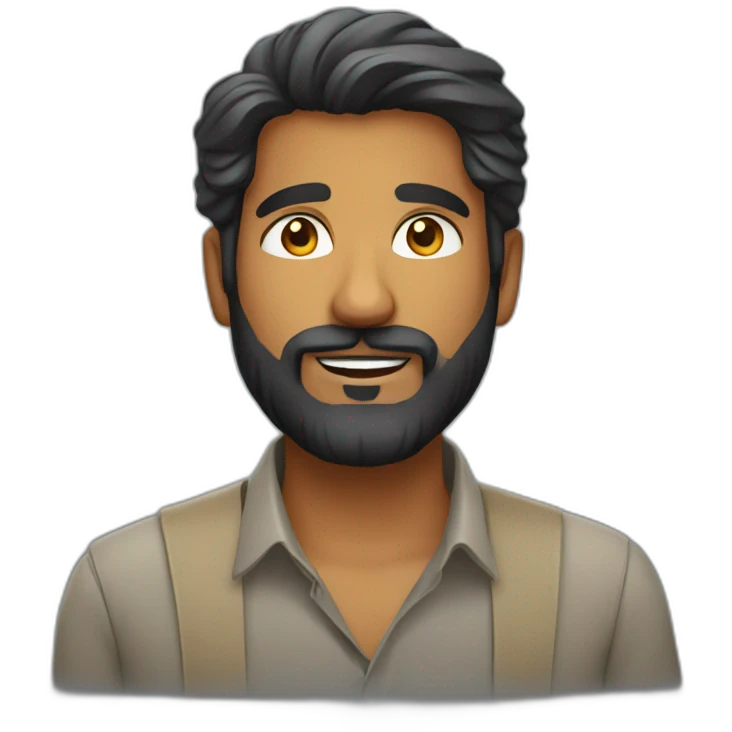 sri lankan handsome and smart guy with a beard emoji