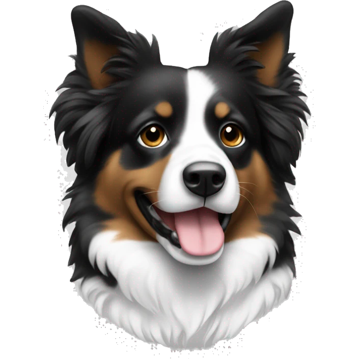 Black and white bi Aussie with no other color on her emoji