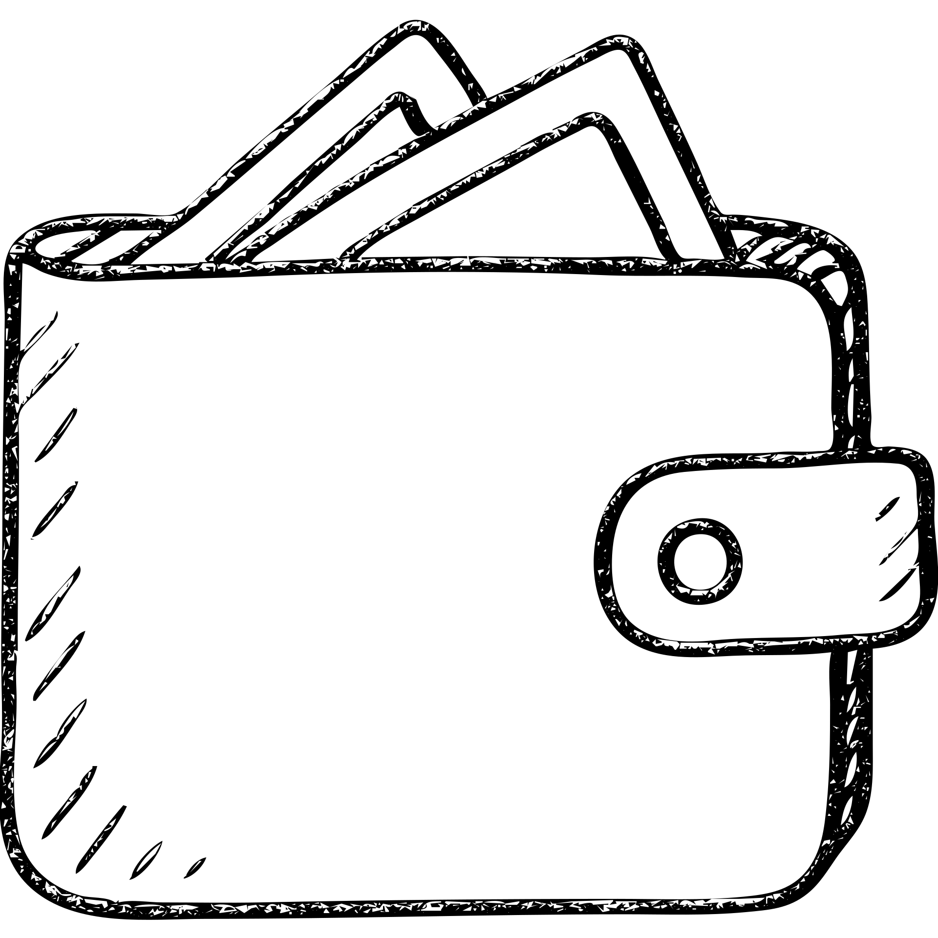 hand drawn outlined wallet icon emoji