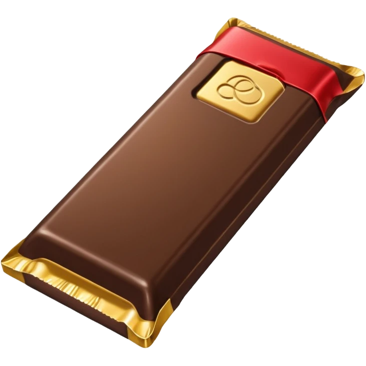 Chocolate Bar, in Half of a Gold Wrapper emoji