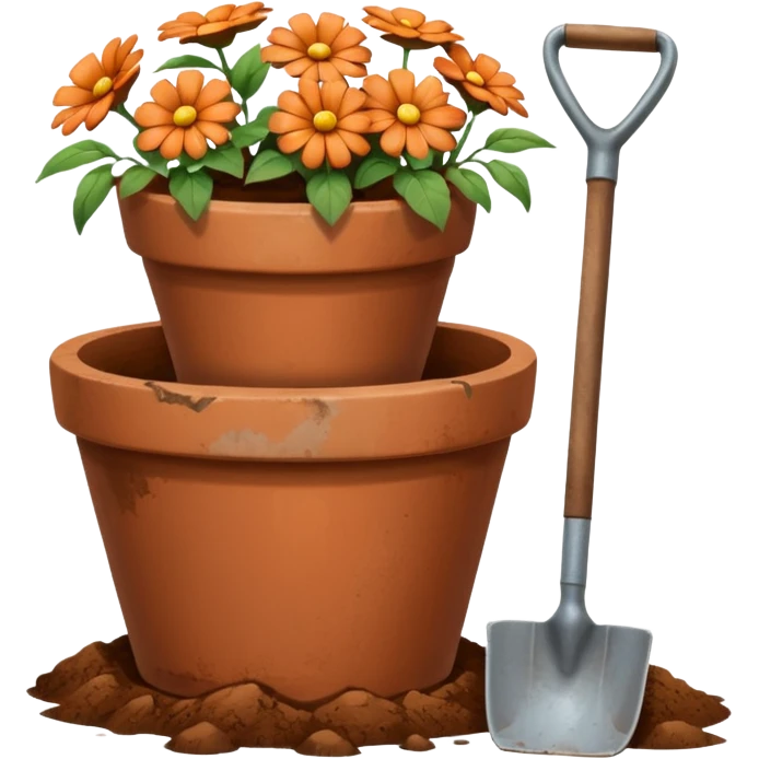 flower pot and shovel emoji