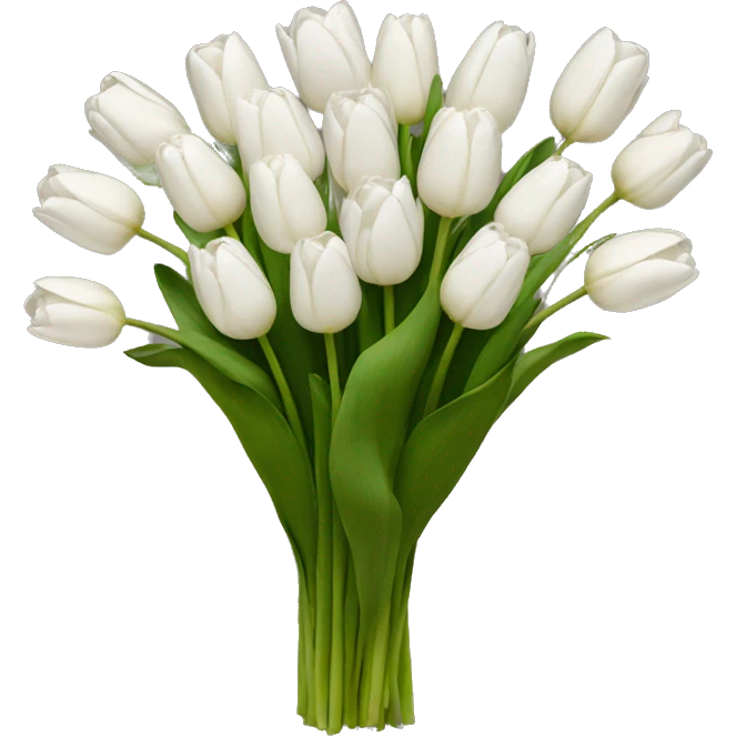 white tulip bouquet  emoji