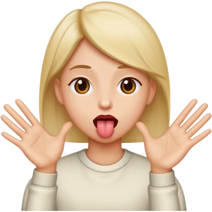 Tongue out with hands to the side emoji