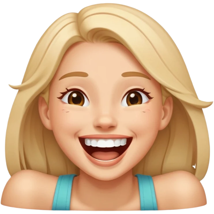 Girl laughing so hard she is on the ground emoji