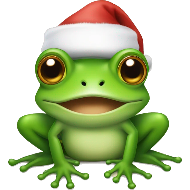 Frog with Santa hat emoji