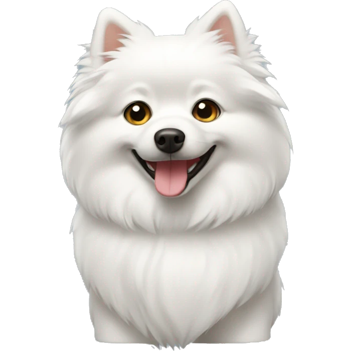 Small white german spitz dog  emoji