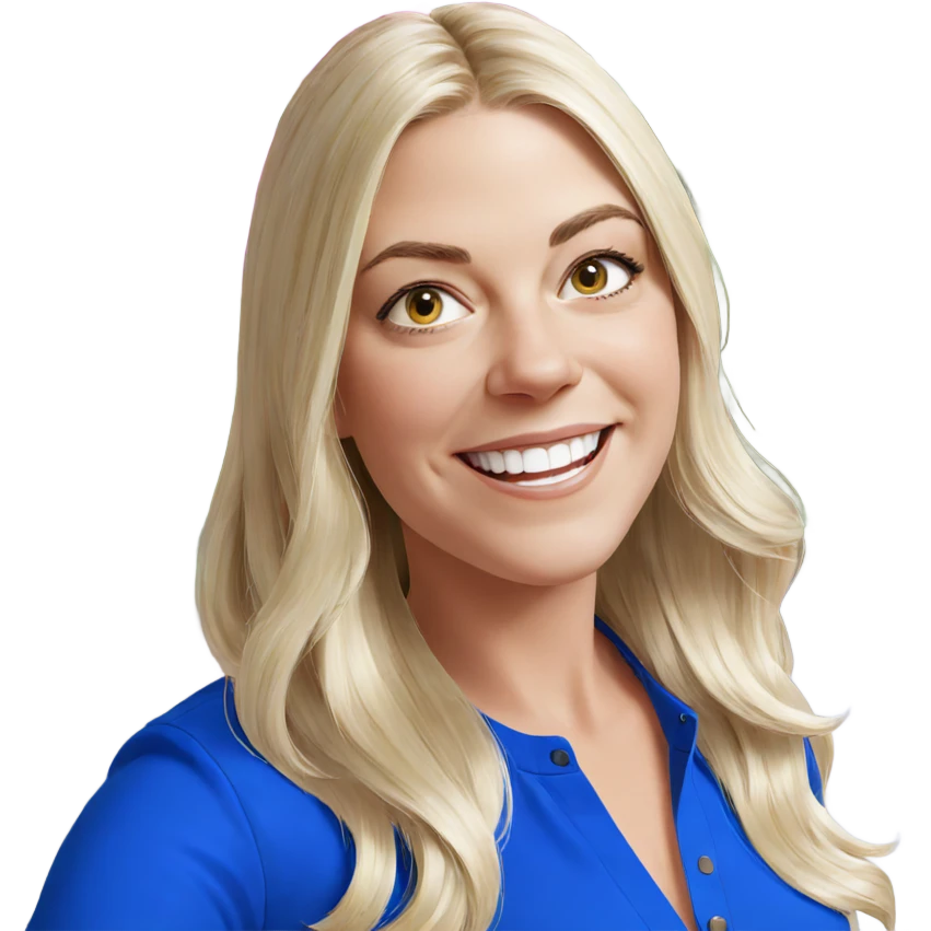 smiling blonde woman portrait emoji
