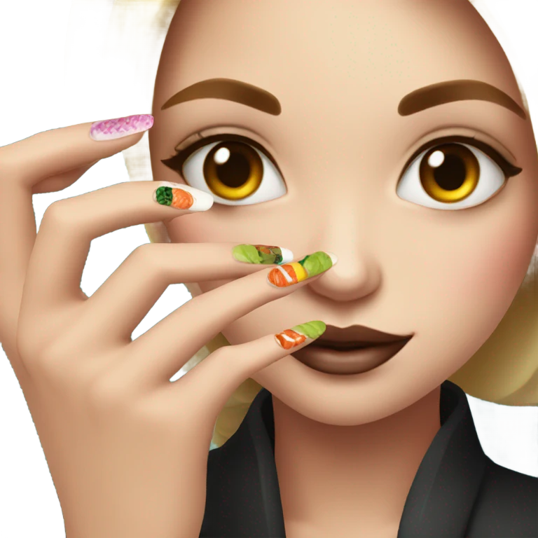 Girl with Nails and Sushi  emoji
