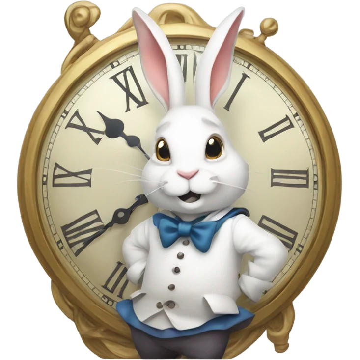 Alice in wonderland white rabbit late clock emoji