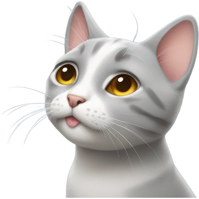 Cat gray eyes blowing out kiss  emoji