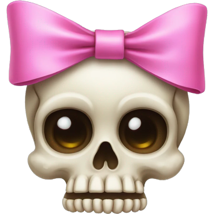 Skull with a pink bow emoji
