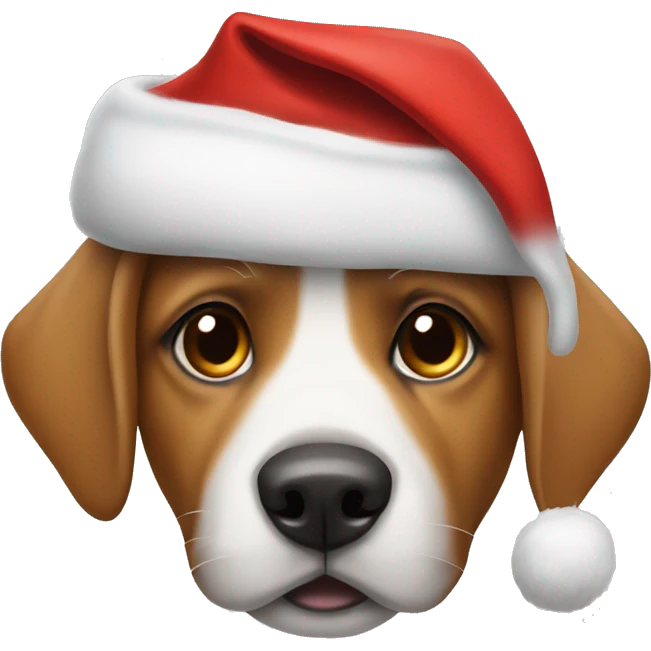 Dog wearing Santa hat emoji