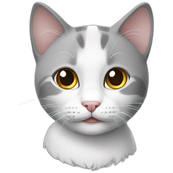 Grey and white cat emoji