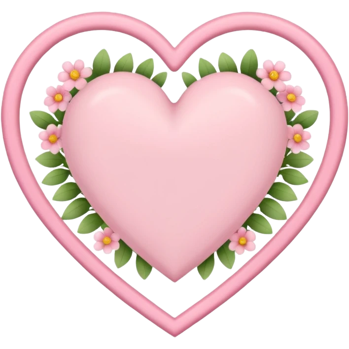 pastel heart with a soft floral border emoji