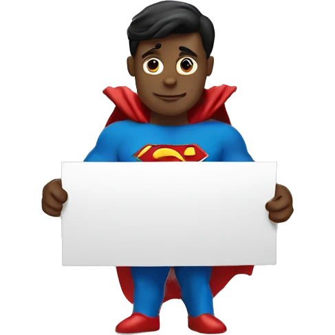 Superman holding a sign emoji
