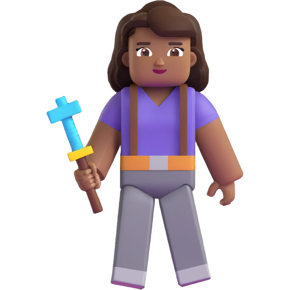 Nicole Byer as a Minecraft character emoji