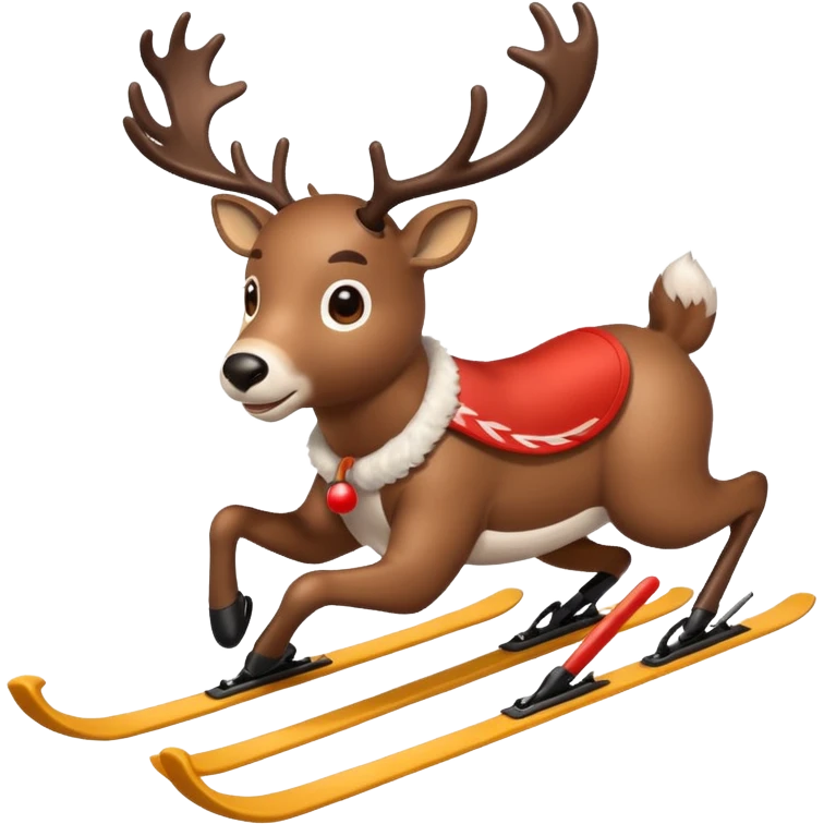 
reindeer skiing emoji