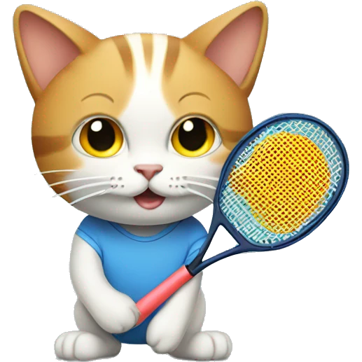 Cat with a Ping pong racket emoji