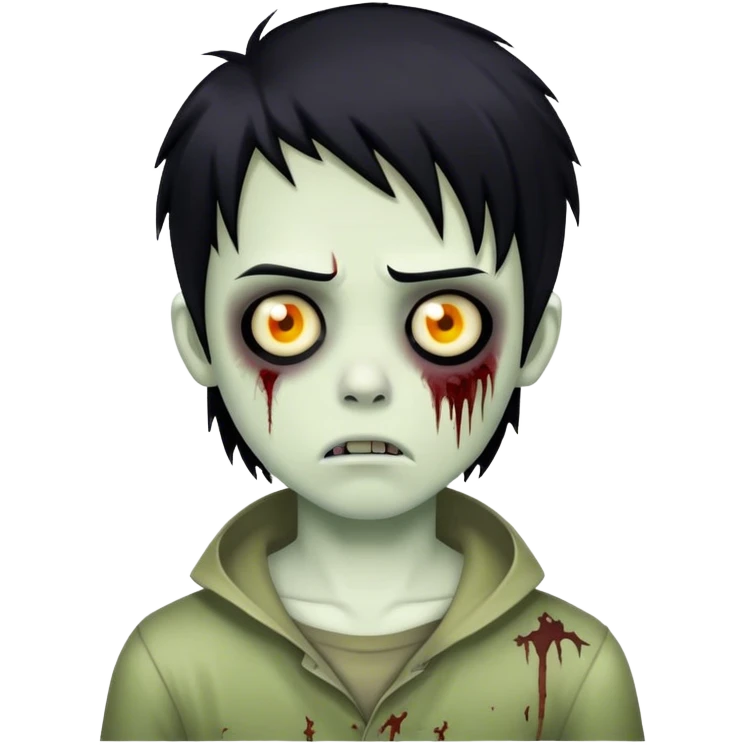 boy zombie with black hair emo emoji