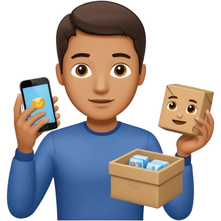 A male customer who has a product service request wants information on one of two products. I want to see the two products. No headset or computers. emoji