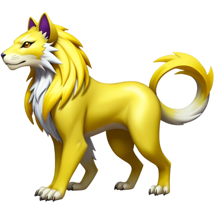 Shiny Elemental Exotic Raikou-Persian-Delcatty-Pokémon-Fakémon-hybrid-creature (full body) emoji