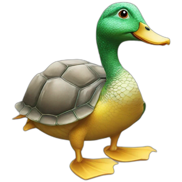 Canard sur tortues emoji