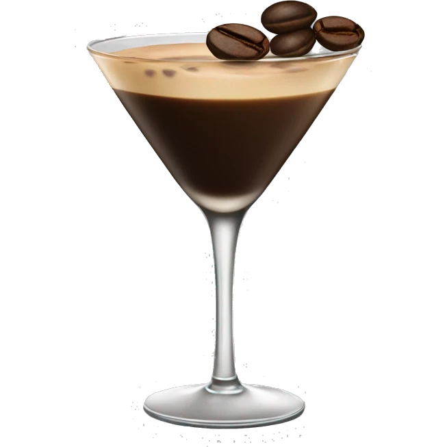 Classic espresso martini with coffee bean as garnish emoji
