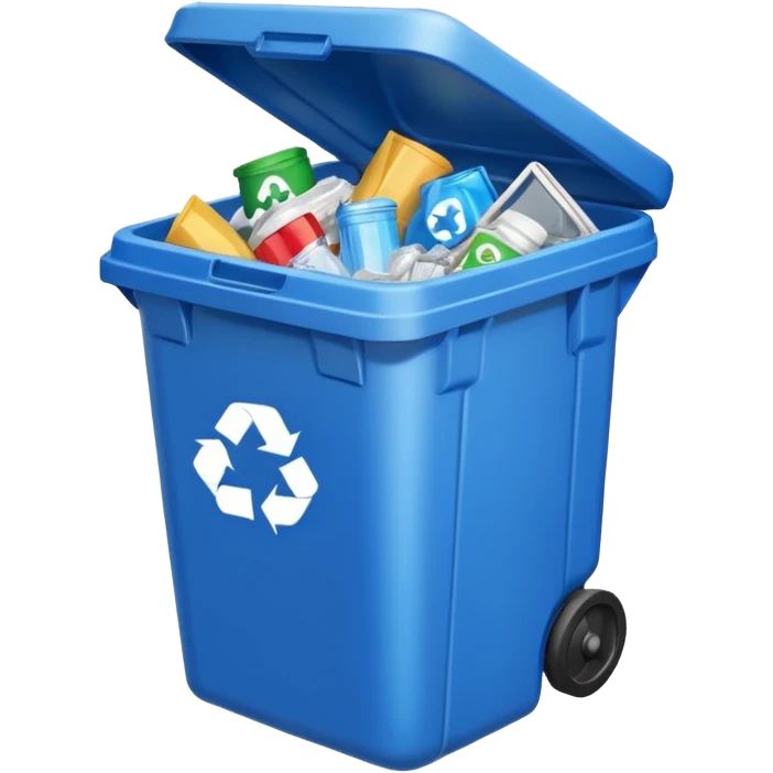 blue recycling bin emoji