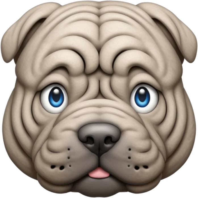 Grey shar pei blue eyes emoji