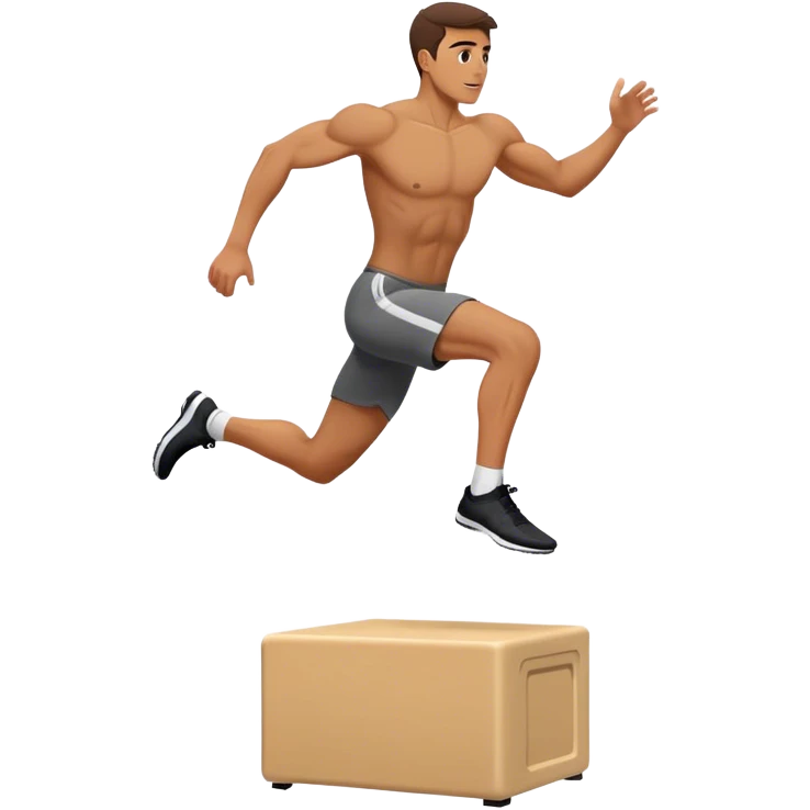 man jump onto plyo-box side-view emoji