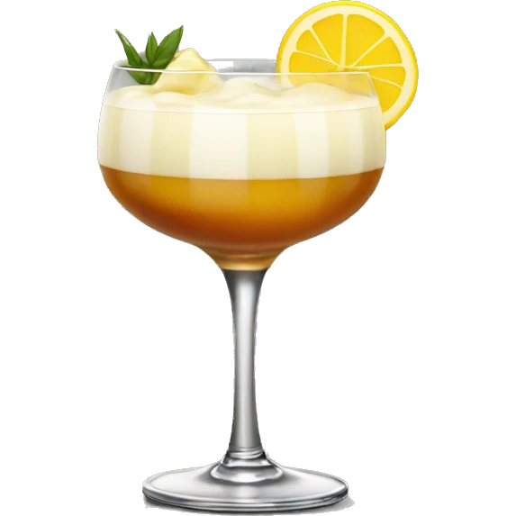 Whiskey Sour cocktail with cream emoji