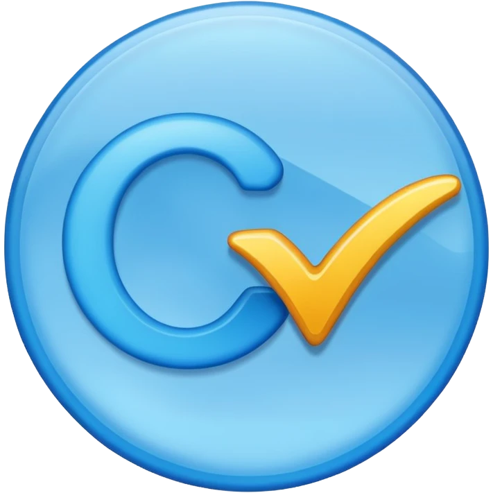 A sky-blue circle and a ☑️ With a Verified emoji